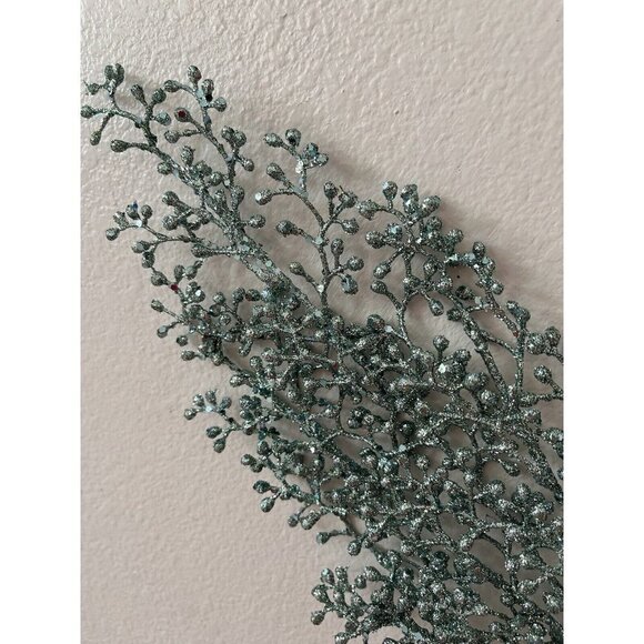 Christmas Tree Glittered Berry Branch Picks Valerie Par Hill Set of 8 23" Green - Picture 3 of 8